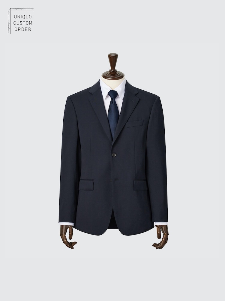 

Тонкий пиджак из шерсти Uniqlo, синий