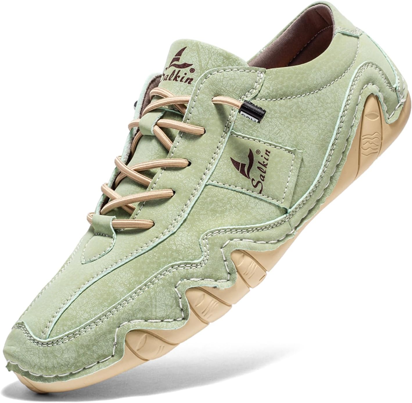 

Мужские обувь для вождения и прогулок, легкие повседневные слипоны, комфортные дышащие кроссовки Abborora, светло-зеленый