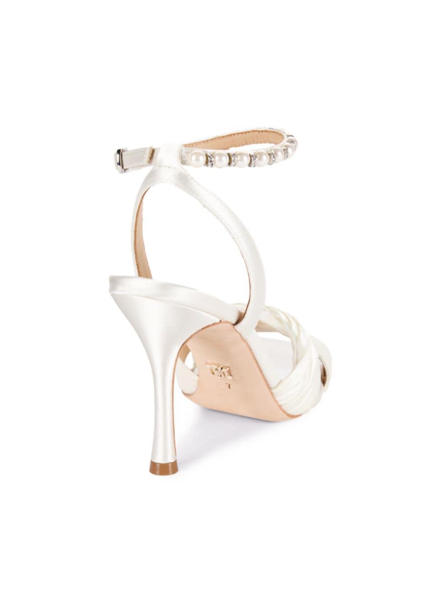Босоножки на шпильке с декором Tawny Badgley Mischka, цвет Soft Blue — фото 3