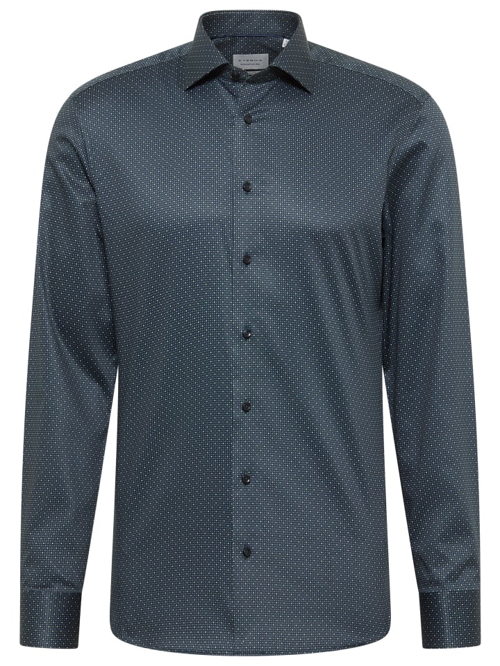 

Рубашка облегающего кроя темно-зеленого цвета Eterna