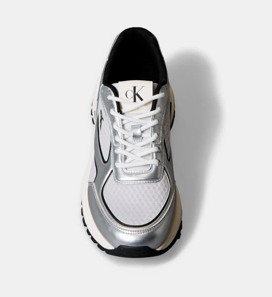 Низкие кроссовки Hike Runner с фирменной металлической отделкой Calvin Klein, серебряный — фото 4
