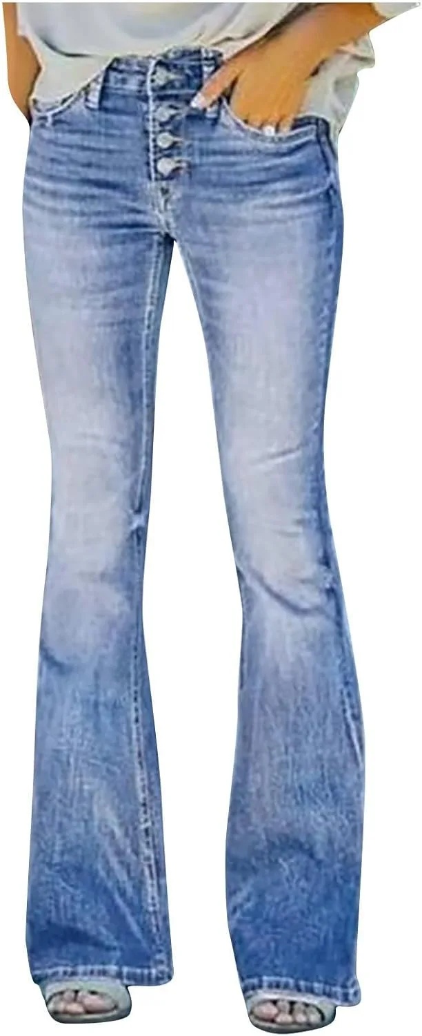Женские джинсы Flared, Vintage, Stretch, High Waist