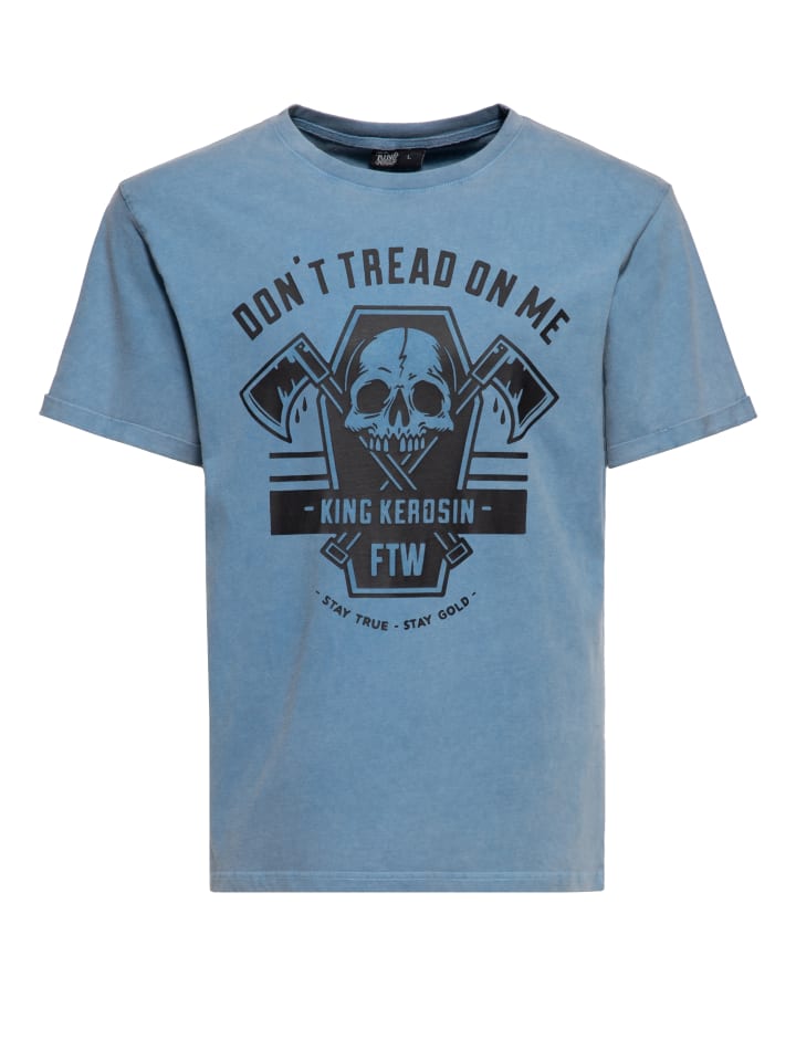 

Футболка с принтом King Kerosin Don't Tread On Me синего цвета King Kerosin, Синий, Футболка с принтом King Kerosin Don't Tread On Me синего цвета King Kerosin