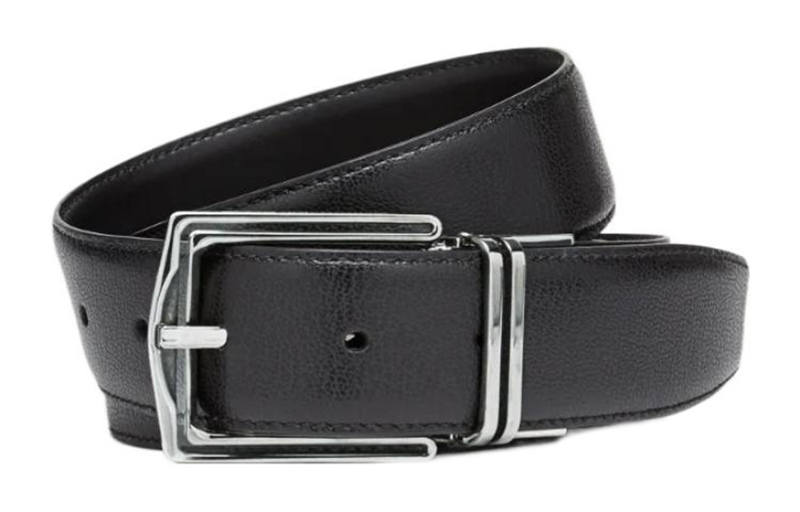 

Ermenegildo Zegna Ремень мужской из телячьей кожи, Black