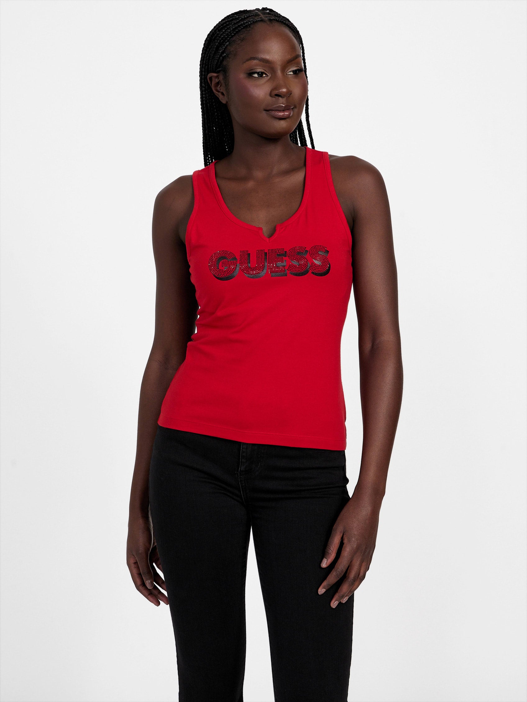 

Eco Nisey Logo Майка Guess Factory, цвет rugby red