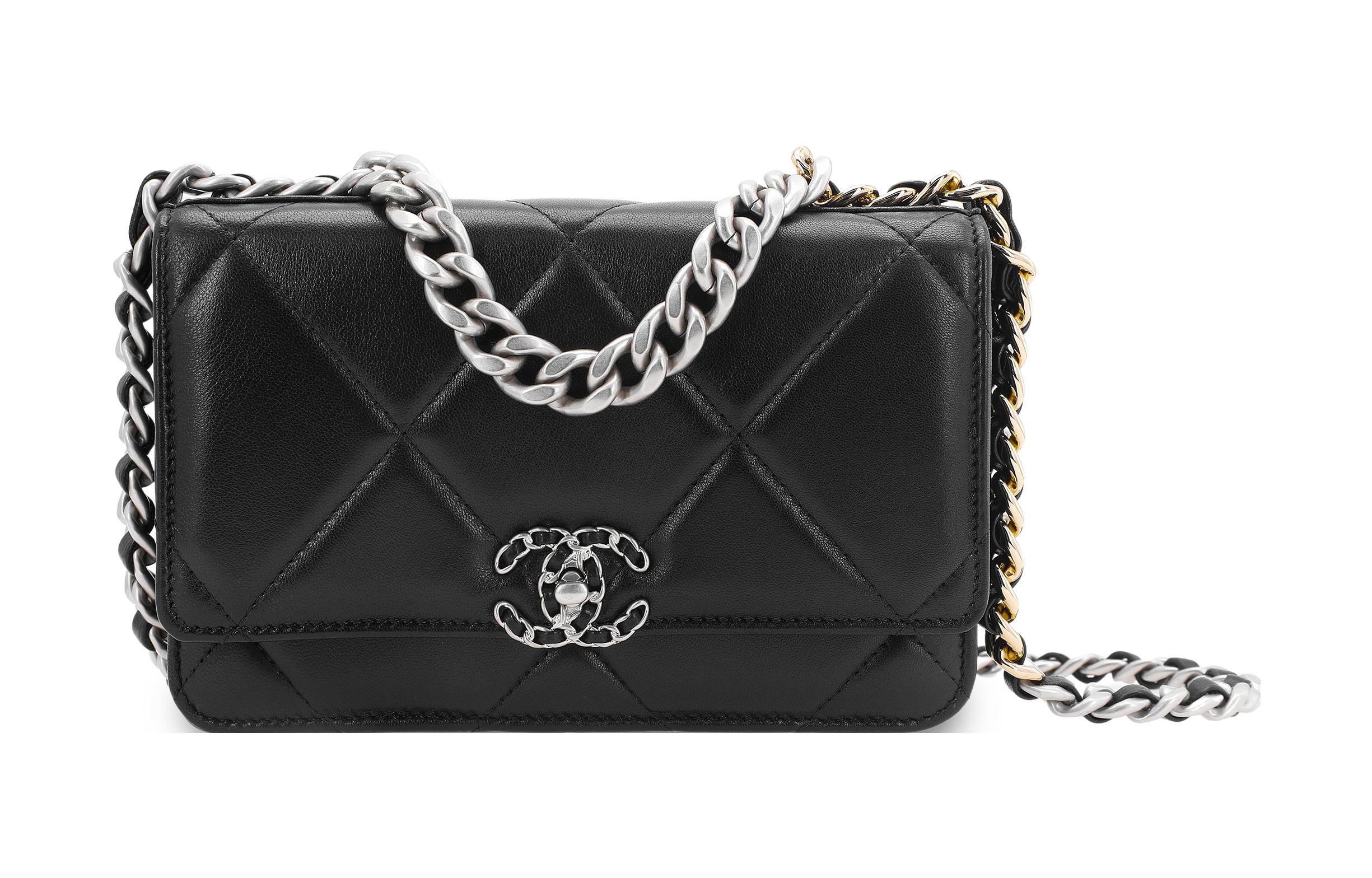 

Сумка через плечо из овчины с кошельком, черная CHANEL