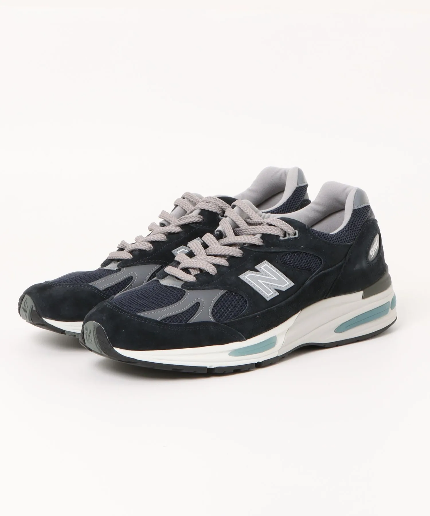 Мужские кроссовки из натуральной кожи Made in UK U991NV2 New Balance NAVY
