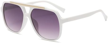 

Солнцезащитные очки в стиле ретро 2027 года с двойным лучом, дизайн «Океанская простыня», защита от УФ-излучения, простой повседневный стиль MTZJH, White Gradient Grey