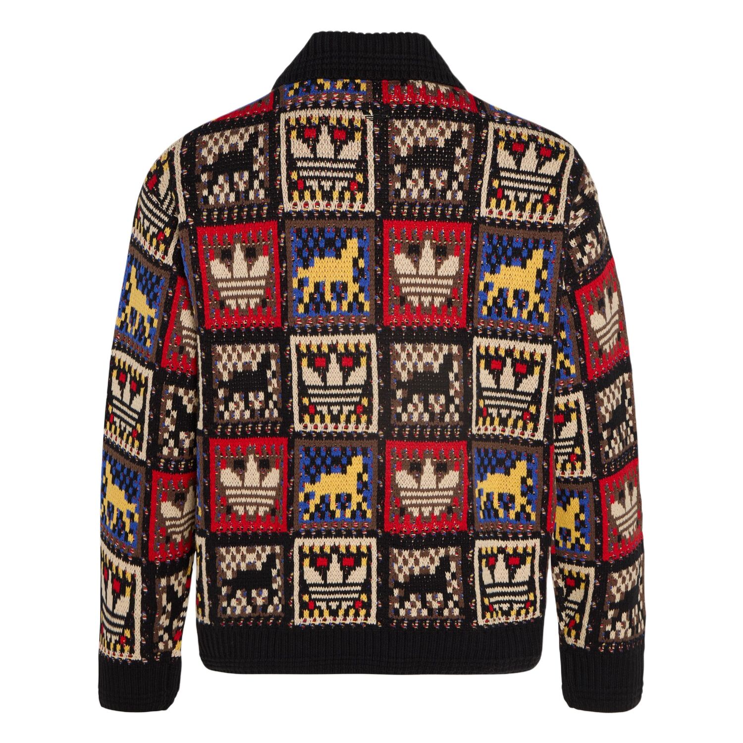 FW25 CRAFTED JACKET SWEATER Вязаный свитер Унисекс Adidas Originals, черный/белый/красный/синий/коричневый/желтый — фото 3