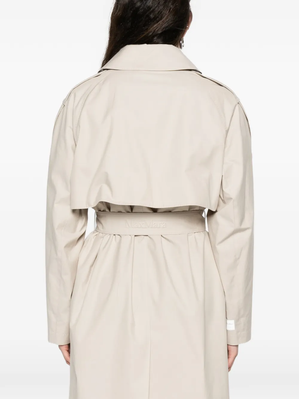 Двубортное пальто с поясом MAX MARA, бежевый — фото 4