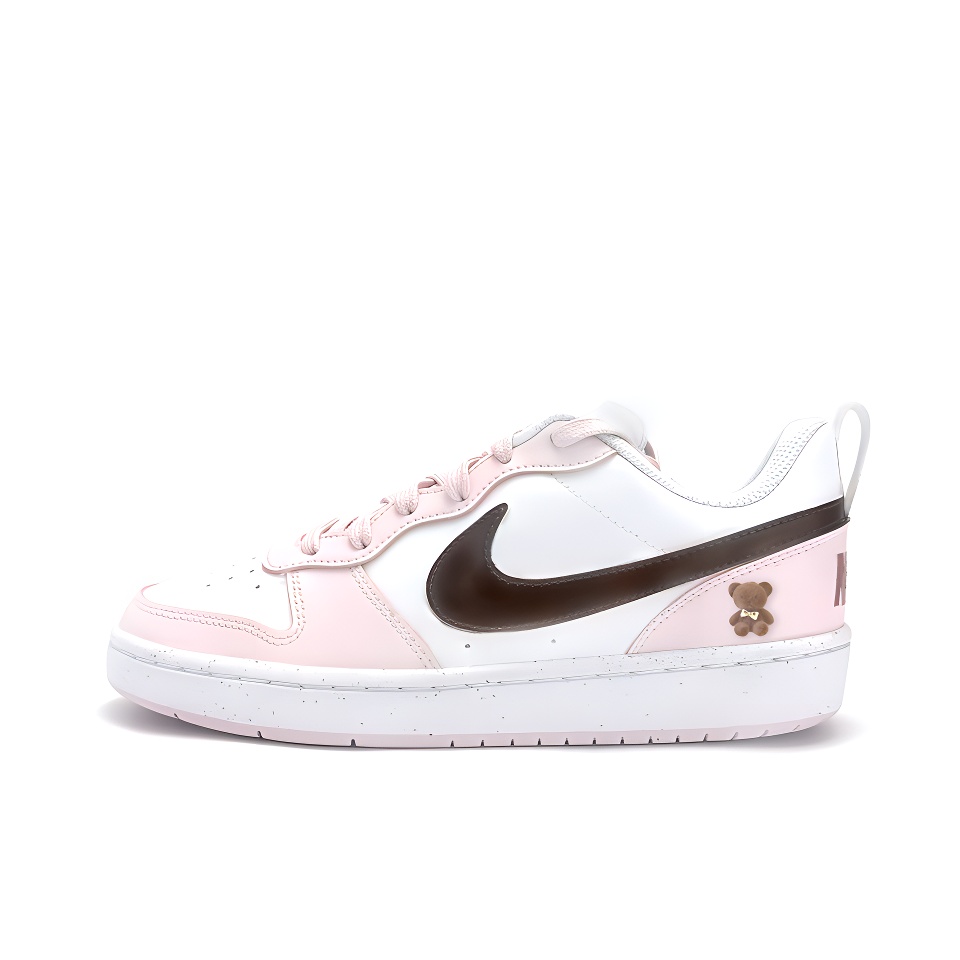 

Nike Детские кроссовки для скейтбординга Court Borough Low с нескользящей подошвой, коричневые, розовые, подростковые