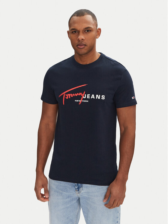 

Футболка обычного кроя Signature Dna DM0DM20817 Tommy Jeans, синий