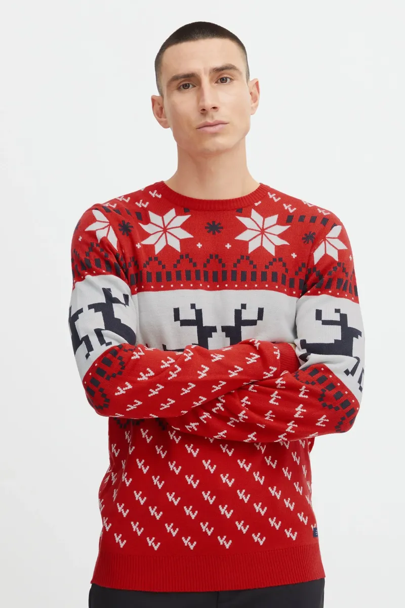 

Рождественский свитер из смесового материала "BLEND BHPullover", красный