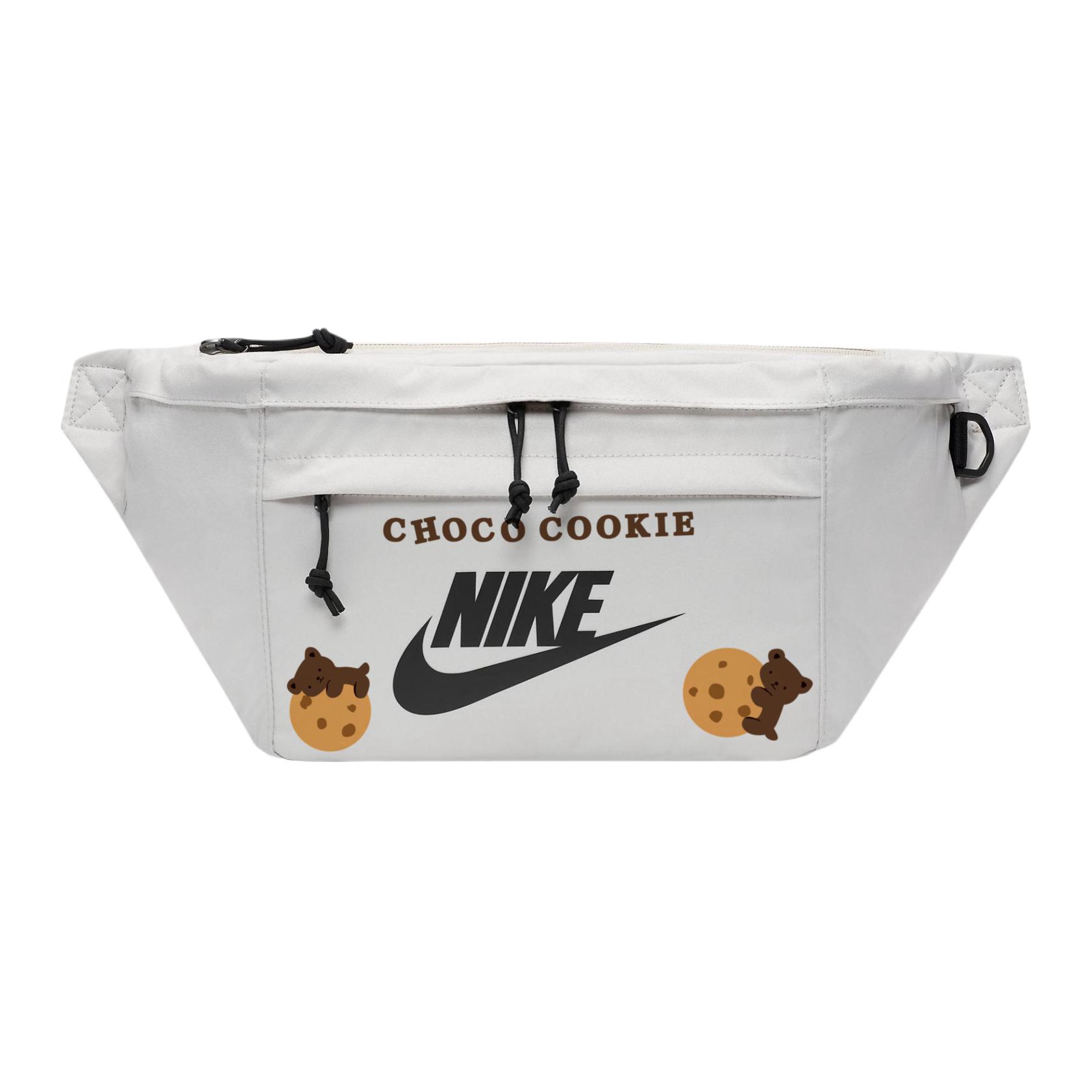 

Nike Тканевая наплечная сумка через плечо поясная унисекс светло-бежевая, Cookies Bear