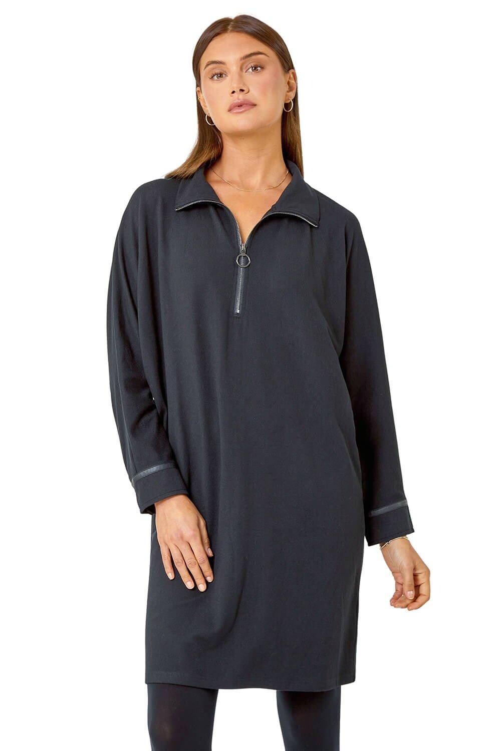 

Эластичное платье-кокон с молнией Roman, черный