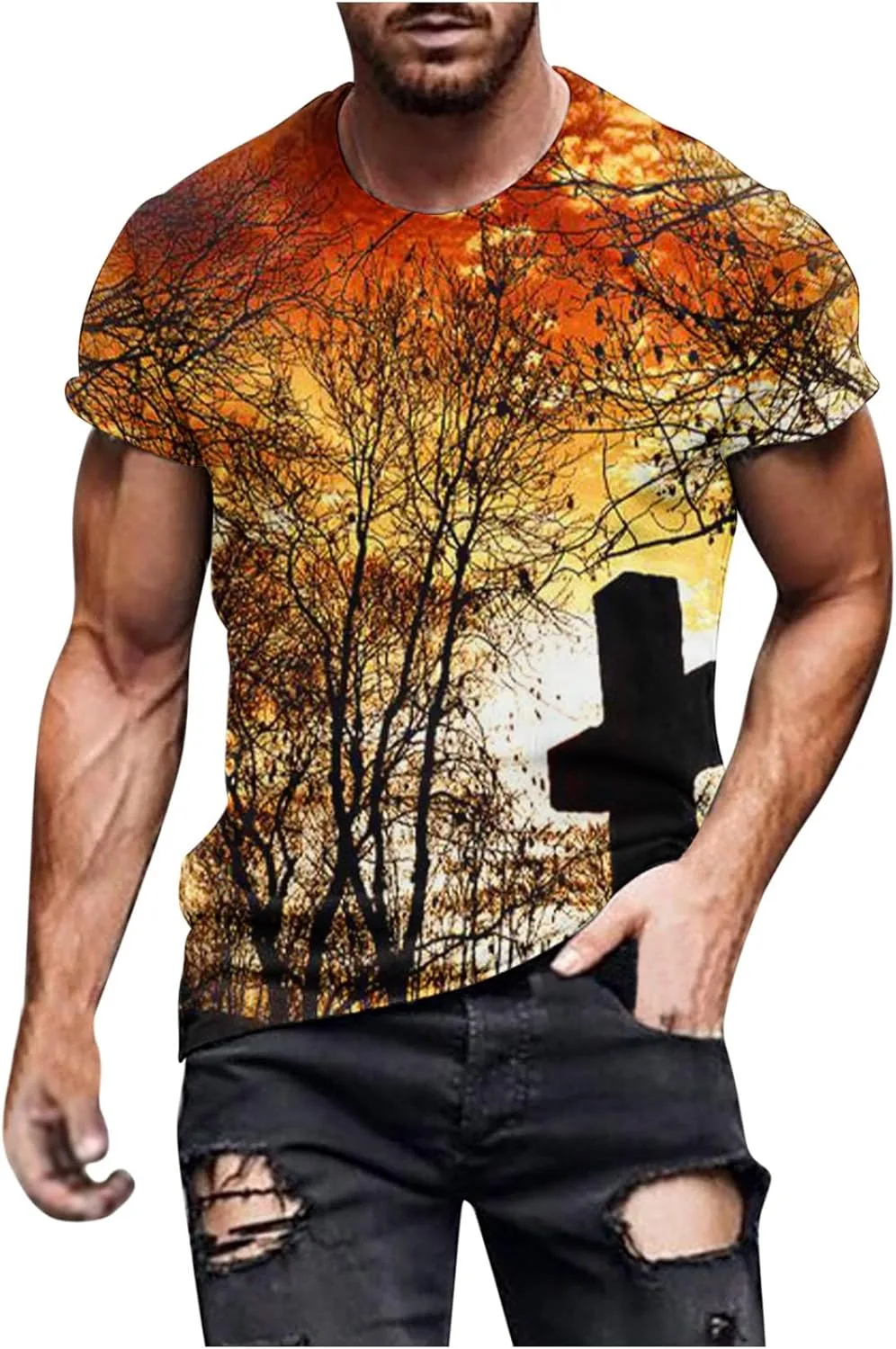 

Футболка с 3D принтом "Иисус на кресте" QUNPIU