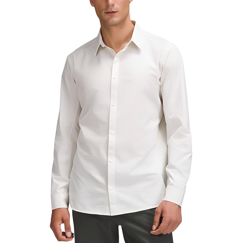 

Lululemon Новая рубашка Venture мужская белая с подогревом синие ивовые полоски