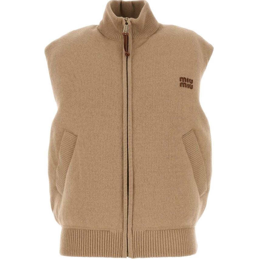 

Жилет женский верблюжий Miu Miu, коричневый