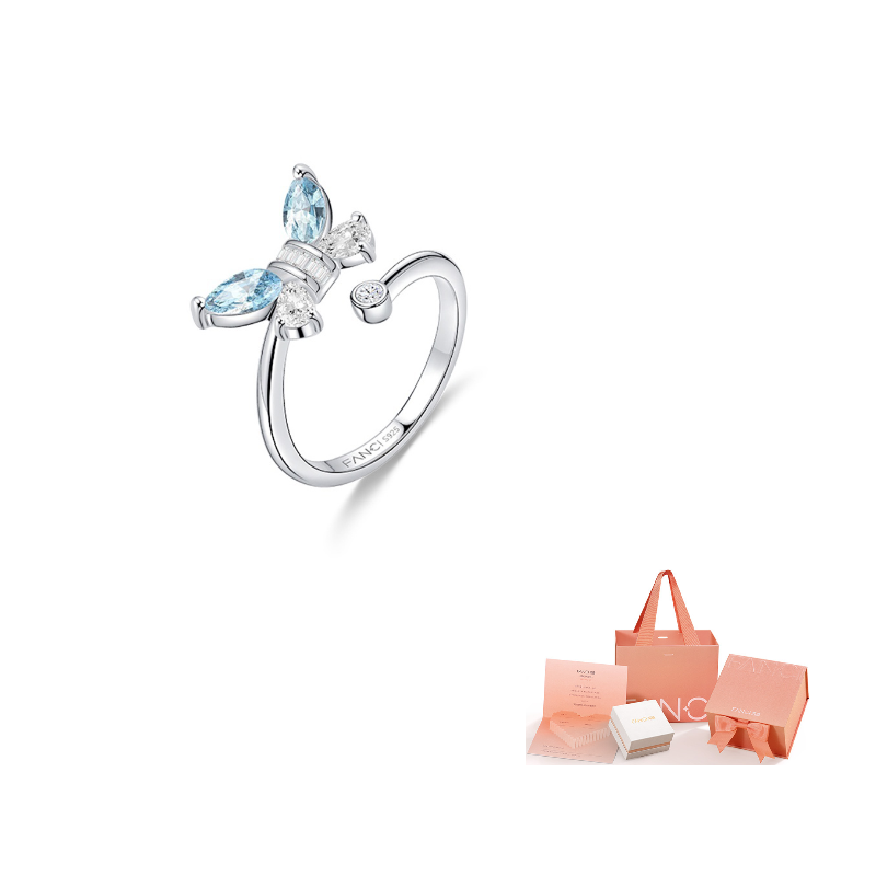 

FANCI Серебряный набор S925 с кольцами с драгоценными камнями унисекс