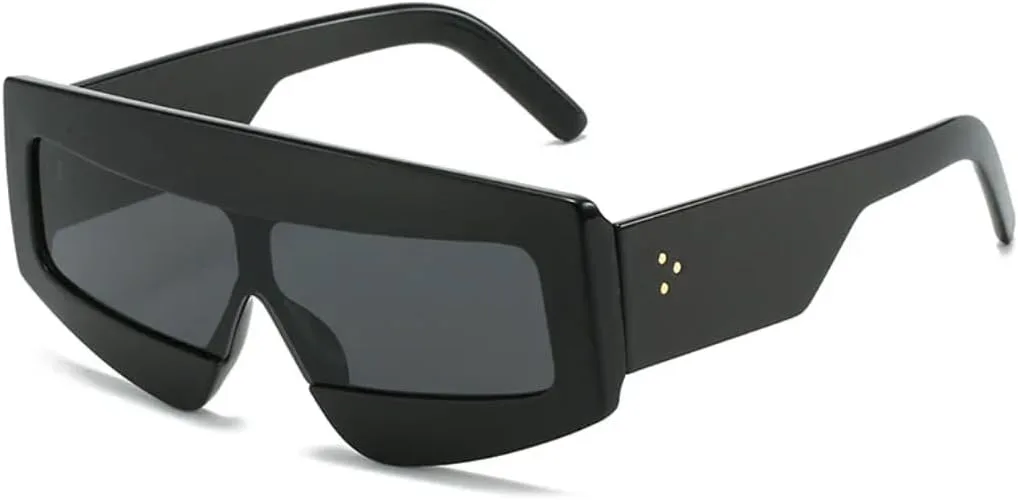 

Модные солнцезащитные очки Polygon Square для женщин, винтажные, желейные, с защитой от УФ-излучения UV400; для мужчин цельные, с заклепками UATXTAU, Black