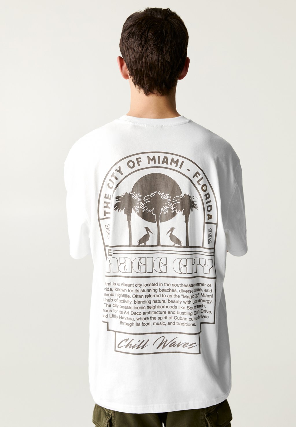 

Футболка с принтом MIAMI GRAPHIC PULL&BEAR, белый