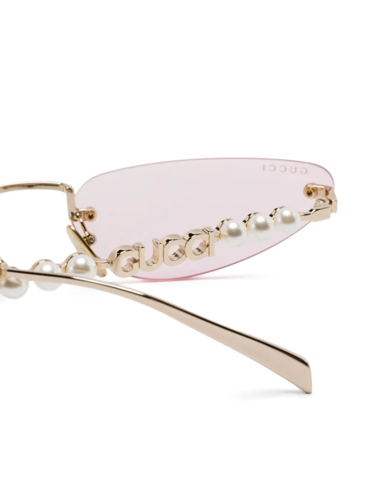 Солнцезащитные очки без оправы Gucci Eyewear, золотой — фото 3