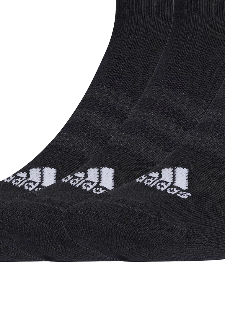 Носки женские низкие с мягкой подкладкой, 3 пары Adidas, белый/черный — фото 2