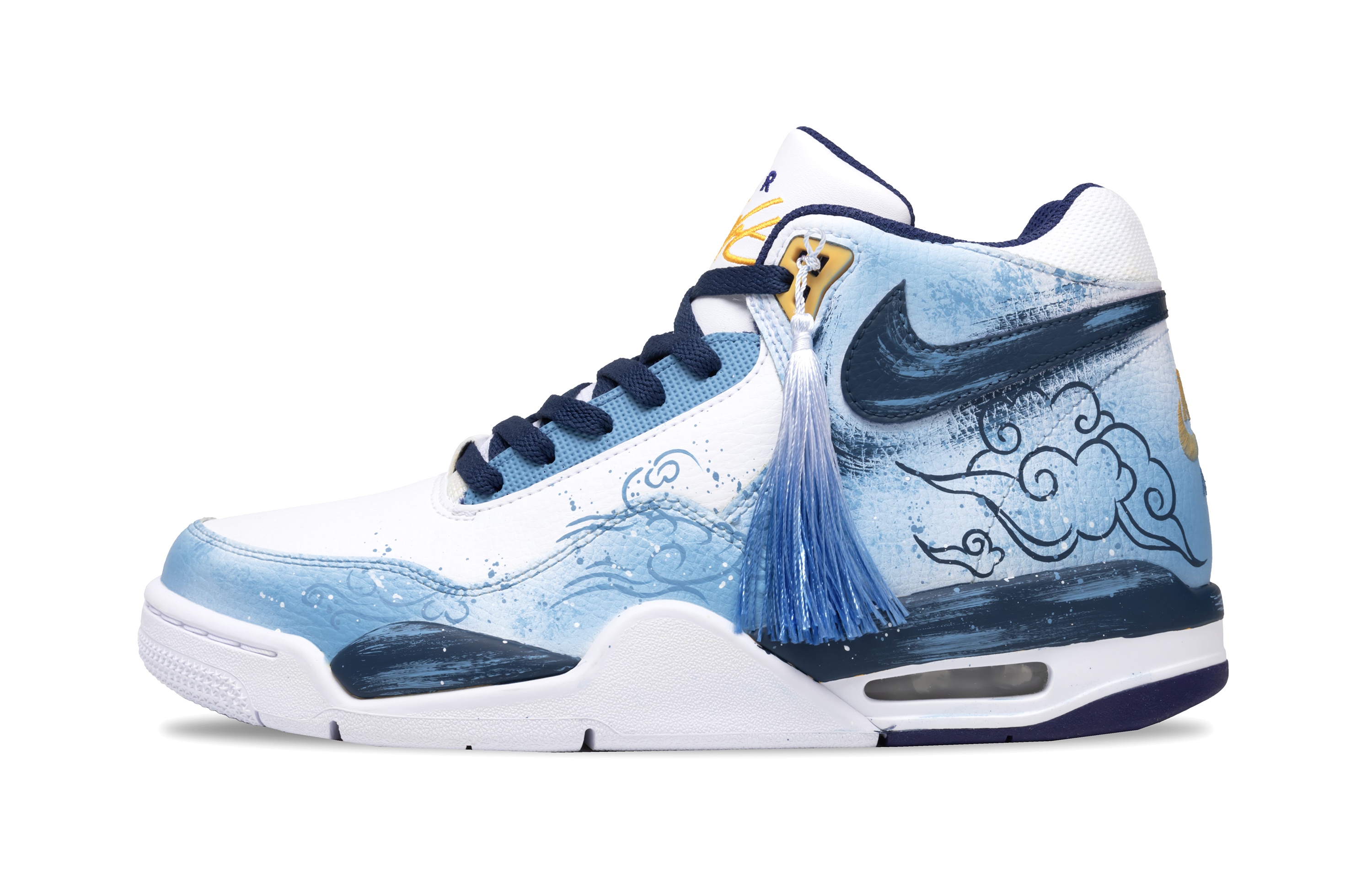 

Nike Баскетбольные кроссовки Flight Legacy Vintage, мужские, средней высоты, белые/синие/черные
