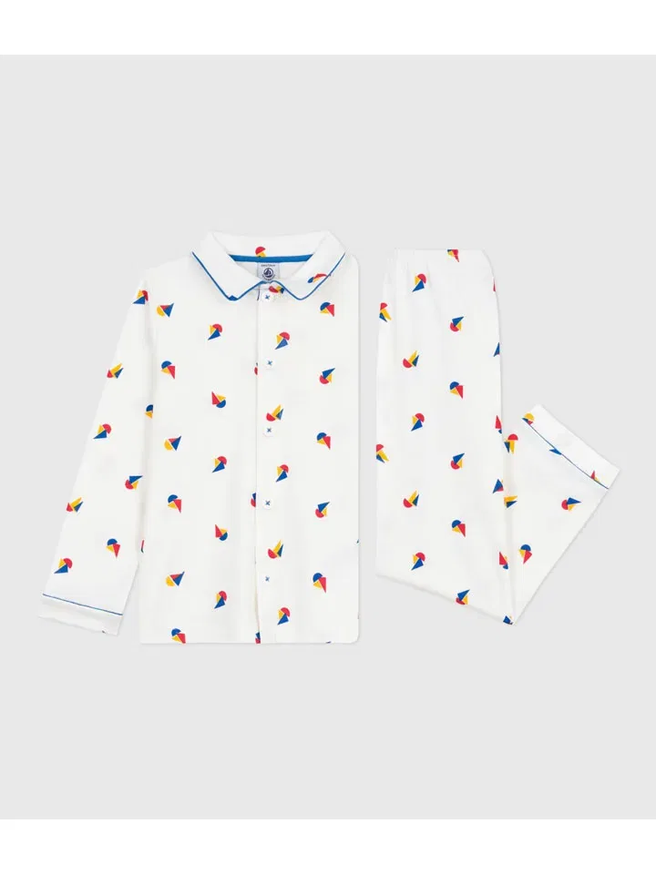 Пижама с принтом PETIT BATEAU, белый/разноцветный — фото 3