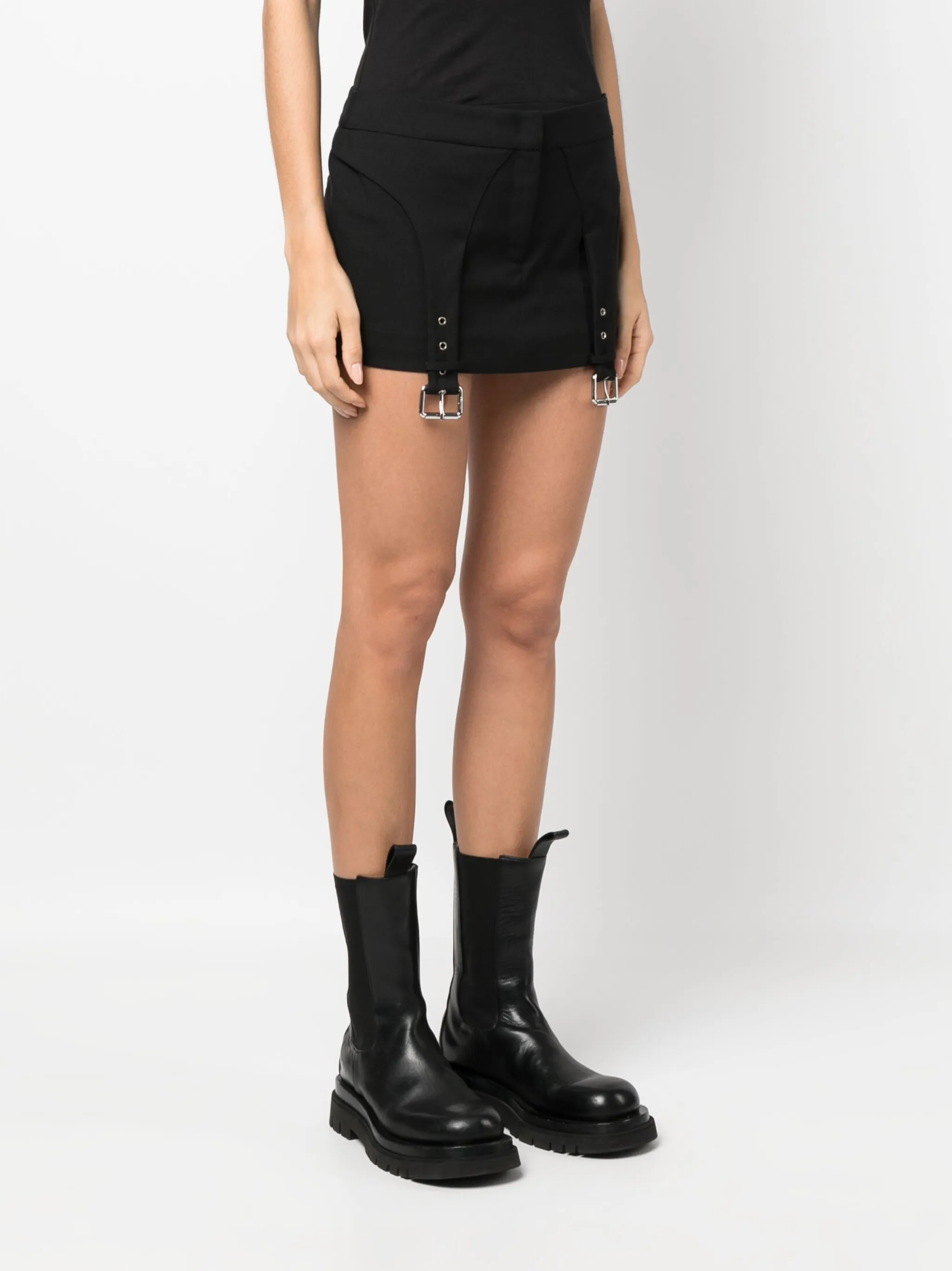 

Юбка мини с пряжкой Blumarine, черный
