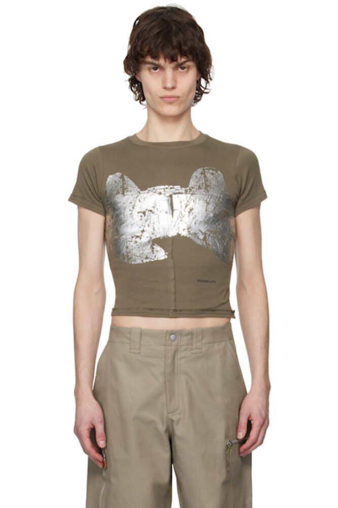 

Футболка для малышей цвета крапивы Taupe Eckhaus Latta