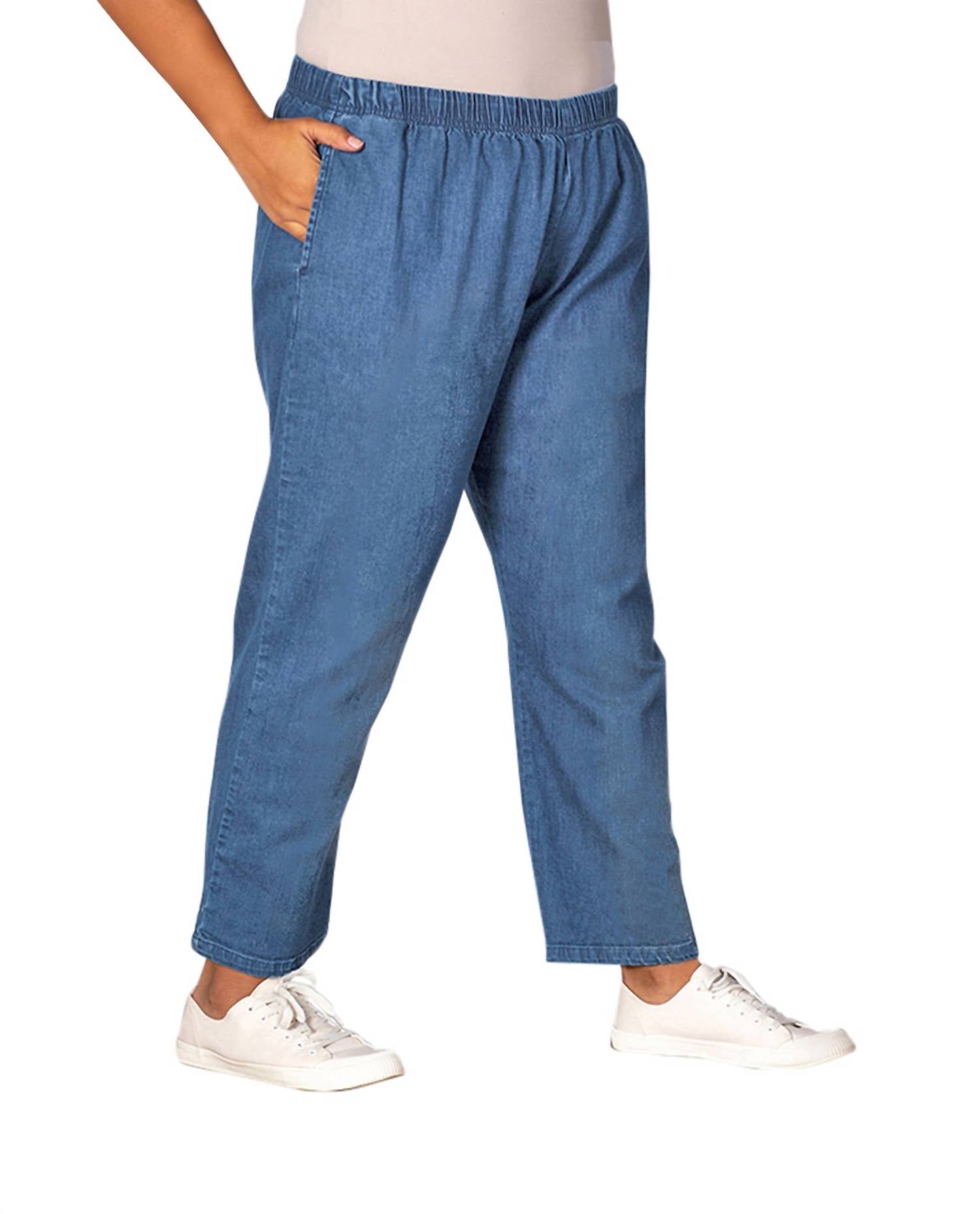 

Джинсы свободного кроя премиум-класса больших размеров из светло-стирального денима On The Plus Side, Light Wash Denim