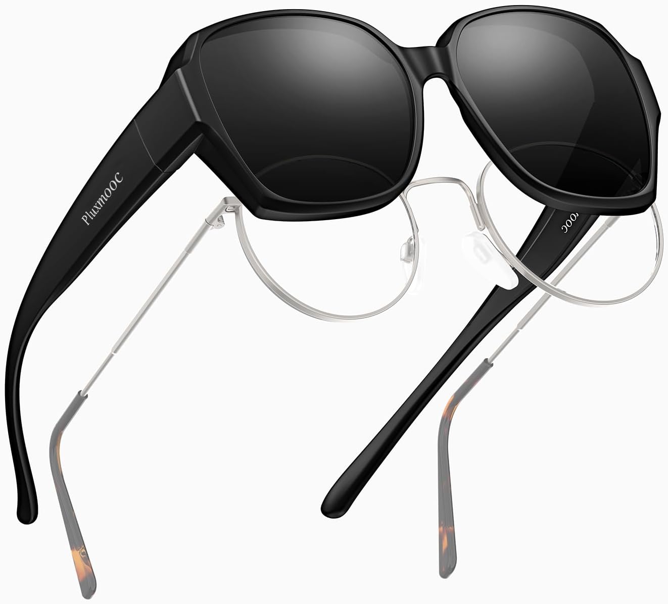 

Солнцезащитные очки поверх обычных очков для женщин и мужчин, надеваются поверх очков с диоптриями, солнцезащитные очки, солнцезащитные очки с поляризованными линзами и защитой от УФ-излучения, матовая черная оправа Pluxmooc