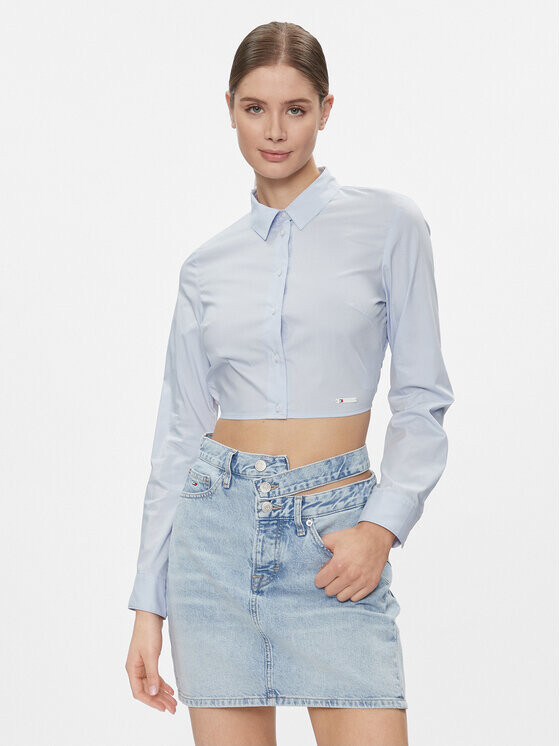 

Рубашка узкого кроя Tommy Jeans, синий