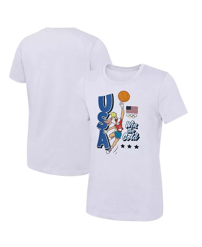 

Баскетбольная футболка Lola Bunny White Team USA Looney Tunes для больших мальчиков и девочек Outerstuff, белый