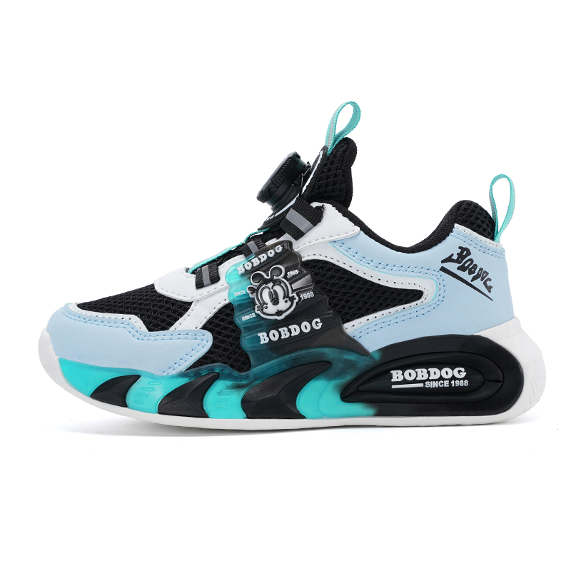 

Низкие детские кроссовки для бега с противоскользящей амортизацией, отскоком, воздухопроницаемостью и легкостью BOBDOG, черный