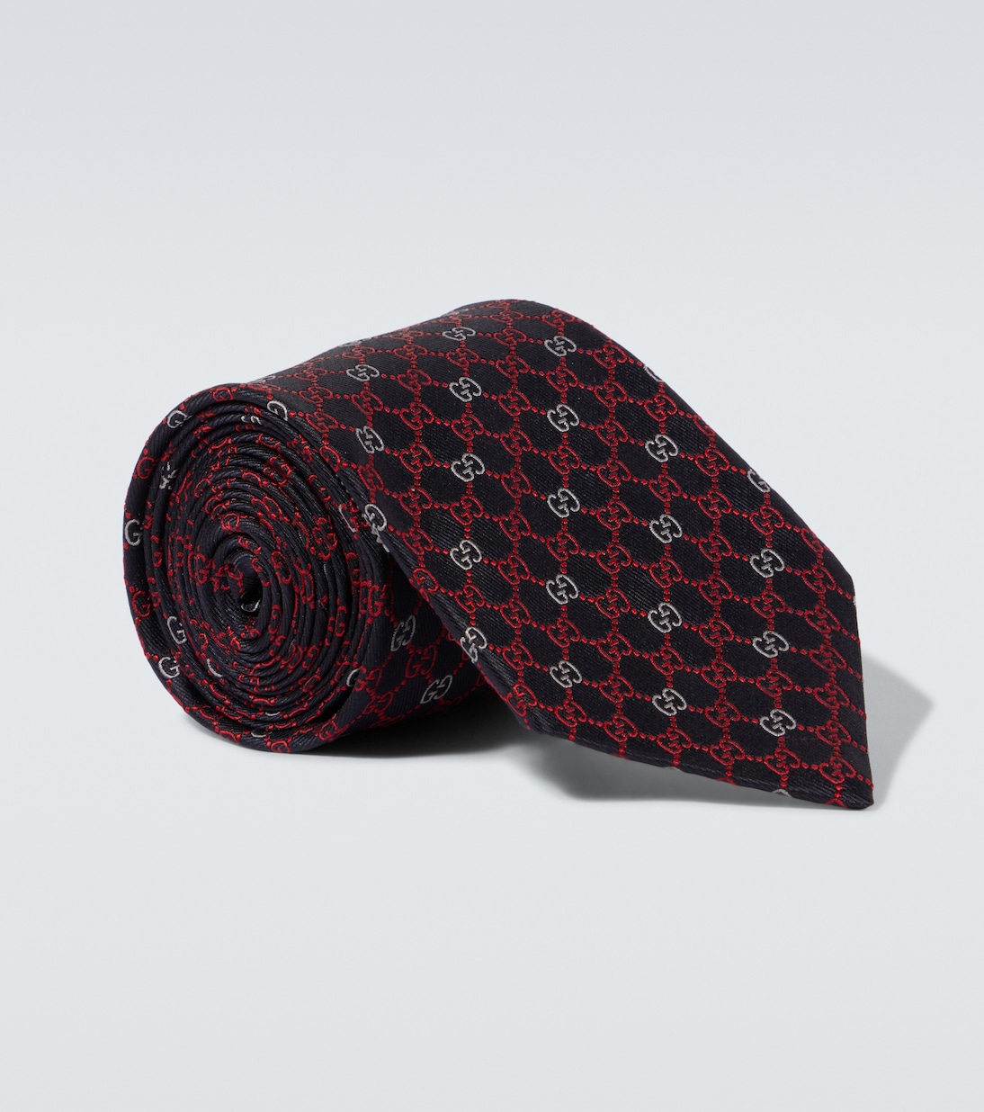 

Галстук GG из шелкового жаккарда Gucci, Navy/Red