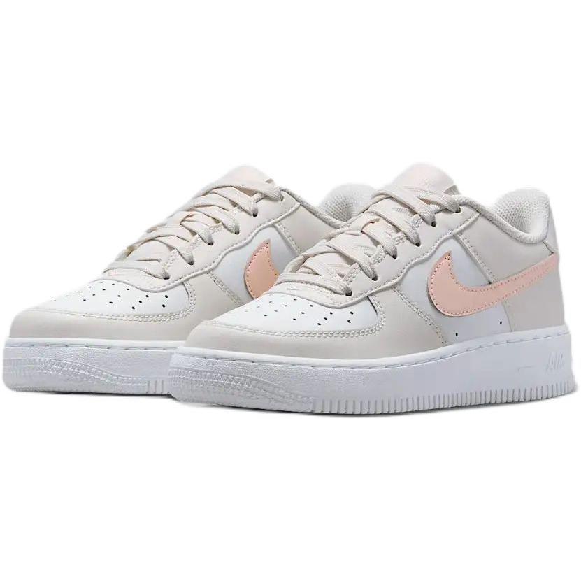 Детские кроссовки для скейтбординга Air Force 1 с низким верхом и износостойкими протекторами Nike, серый/розовый/белый — фото 3