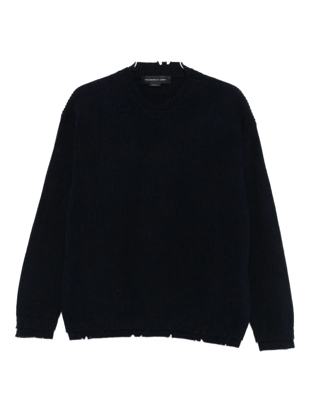 

Шерстяной свитер с круглым вырезом FEDERICO CINA, синий