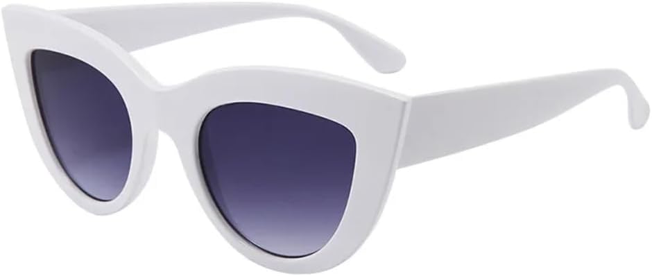 

Ретро-солнцезащитные очки «кошачий глаз» для женщин, защита от УФ-излучения UV400, металлическая петля, модные линзы с градиентным зеркальным покрытием UUPTTPL, White Grey