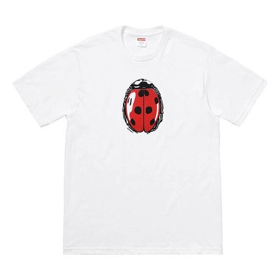 

Футболка ss18 ladybug tee white printing short sleeve Supreme, белый