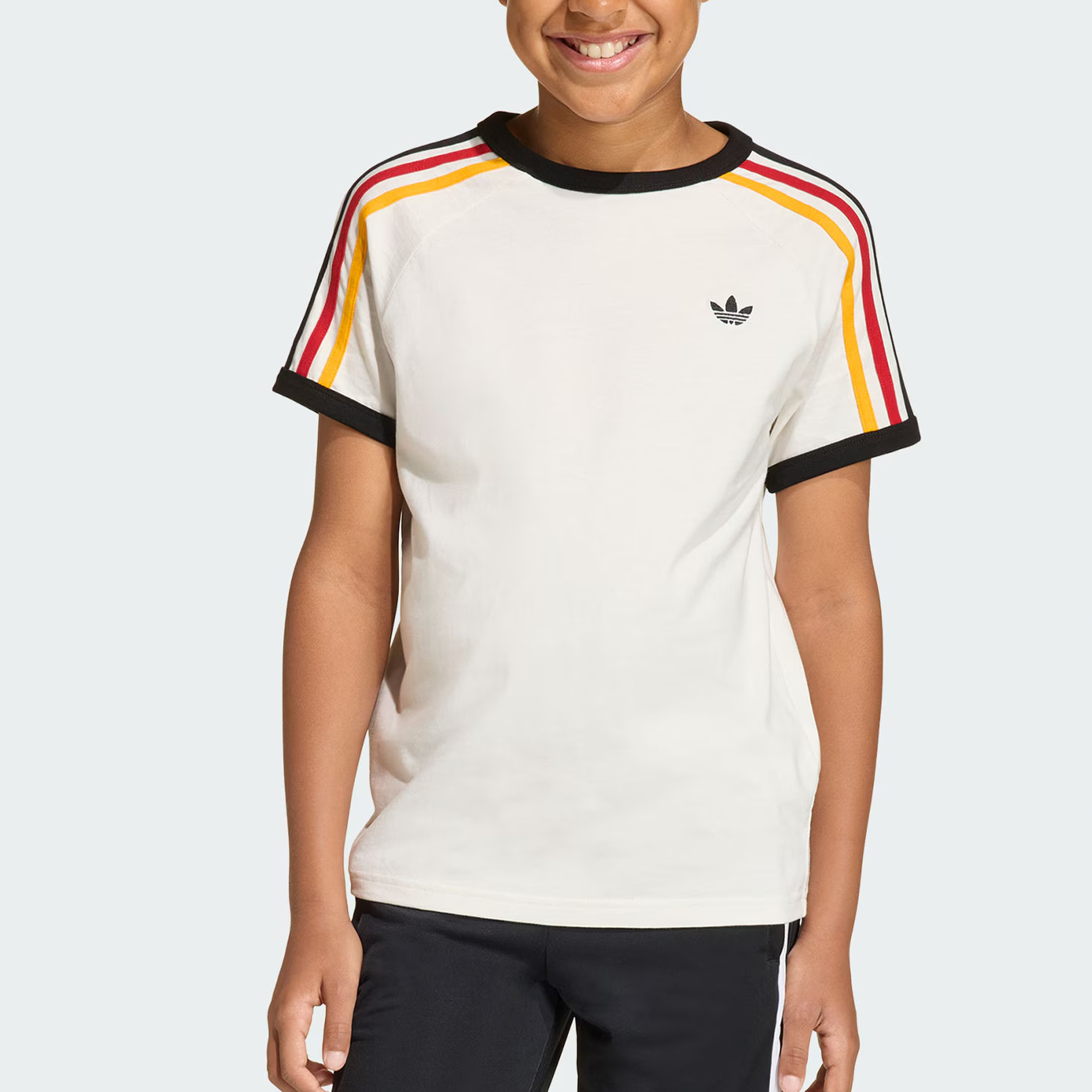 Футболка Kids' 3 Stripes Adidas Originals, белый/красный/желтый/черный — фото 3