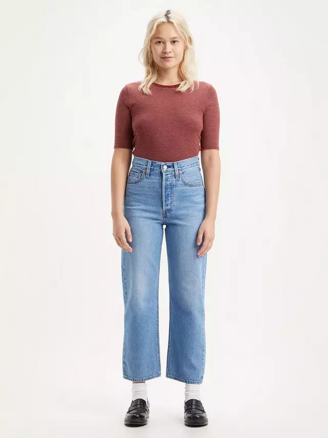 

Джинсы Levi's Ribcage Straight Cut Cropped, цвет indigo worn in