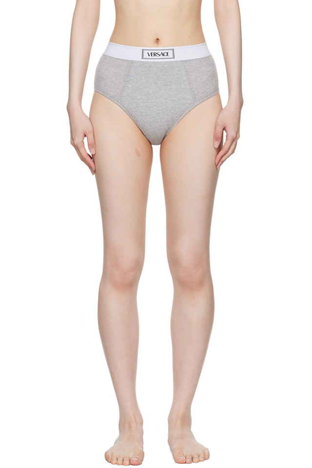 

90S винтажные трусы с логотипом Versace Underwear, серый