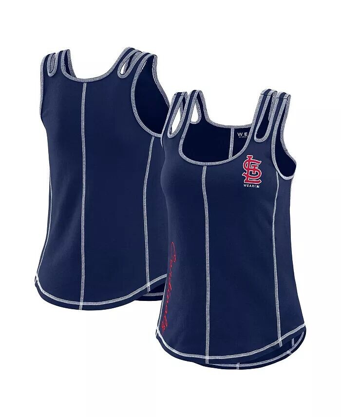 

Женская темно-синяя майка Atlanta Braves с контрастной строчкой Wear By Erin Andrews, мультиколор