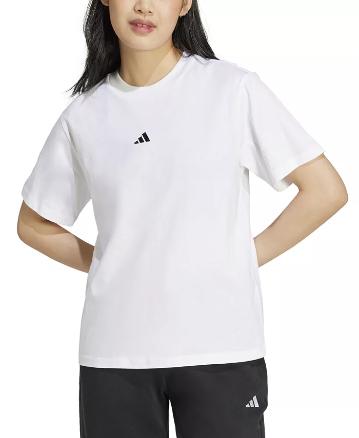 

Женская хлопковая футболка с коротким рукавом и круглым вырезом с логотипом adidas, мультиколор