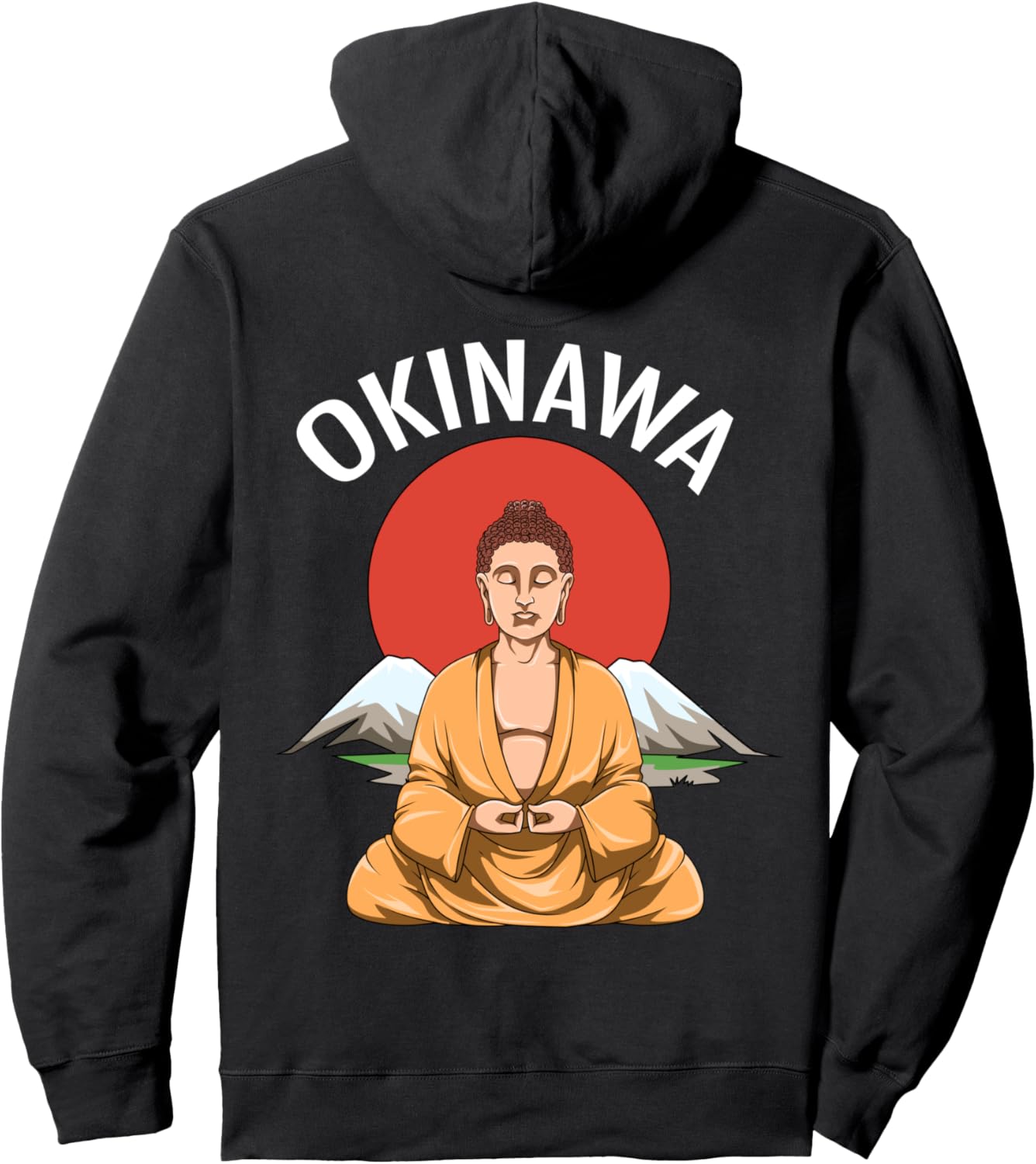 

Худи с изображением Будды, Окинава, Япония. Буддизм Okinawa Buddha Meditation Hoodie, черный
