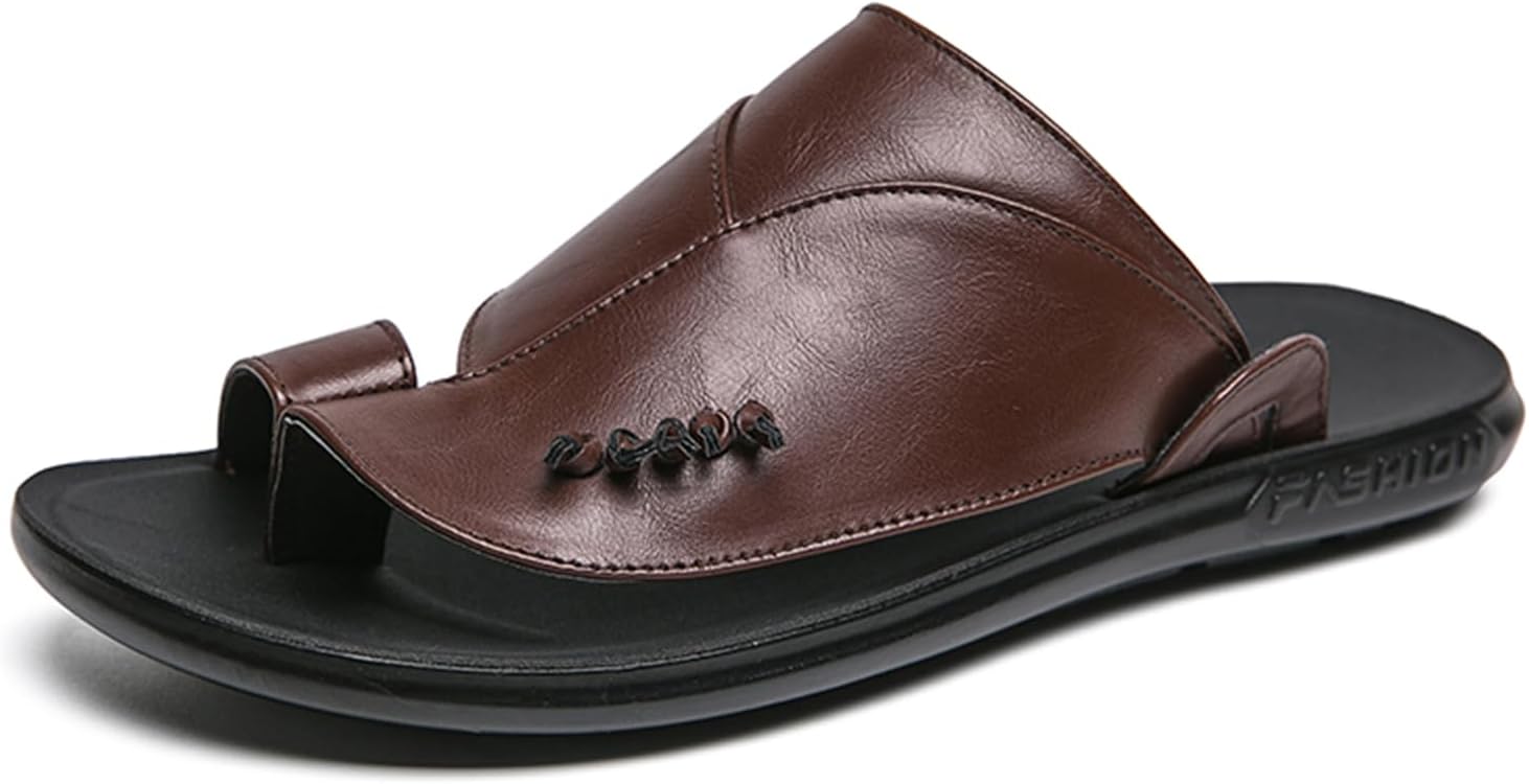 

Сандалии для мужчин Abborora Fashion, для дома и улицы, пляжные шлепанцы, повседневные кожаные шлепанцы на танкетке, спортивные сланцы с быстрой сушкой, коричневый