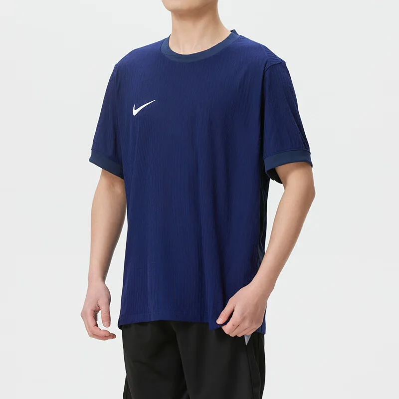 Nike Футболка Swoosh мужская Navy Blue Crew Neck Moderate — фото 3