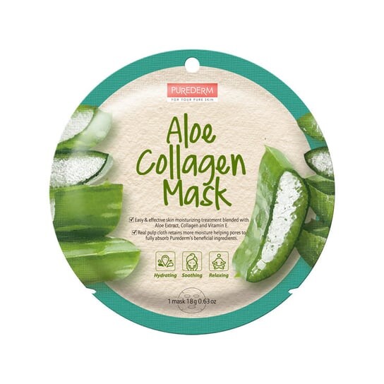 

Коллагеновая маска в листах алоэ 18г Purederm, Aloe Collagen Mask